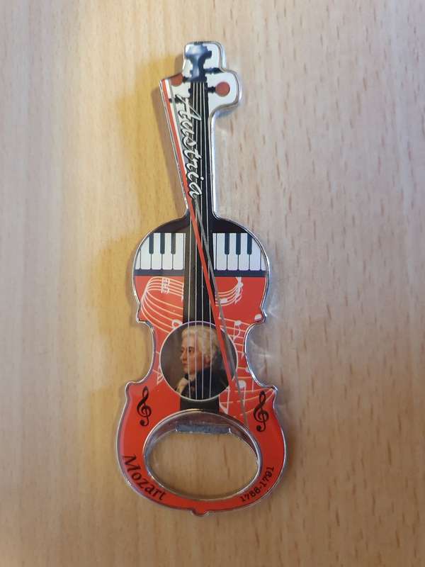 Austria Souvenir - Mozart - Violin Fridge Magnet/Bottle Opener