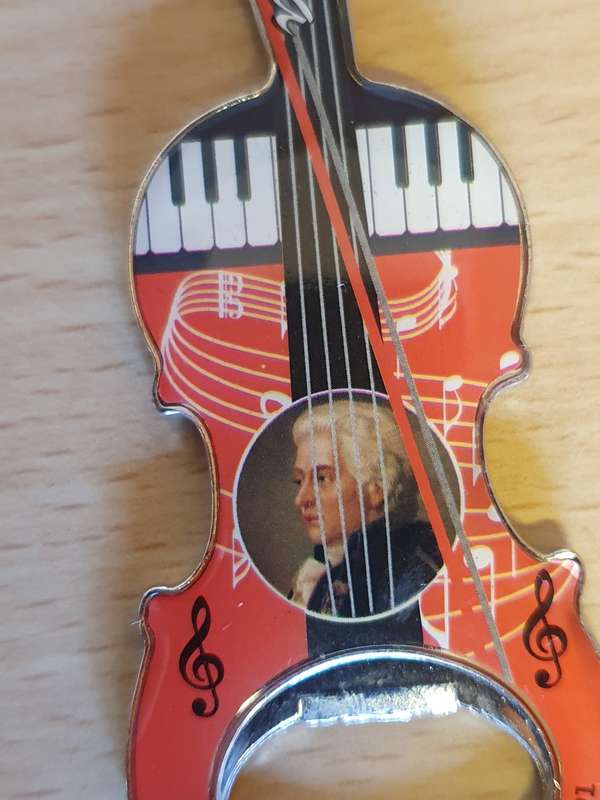 Austria Souvenir - Mozart - Violin Fridge Magnet/Bottle Opener