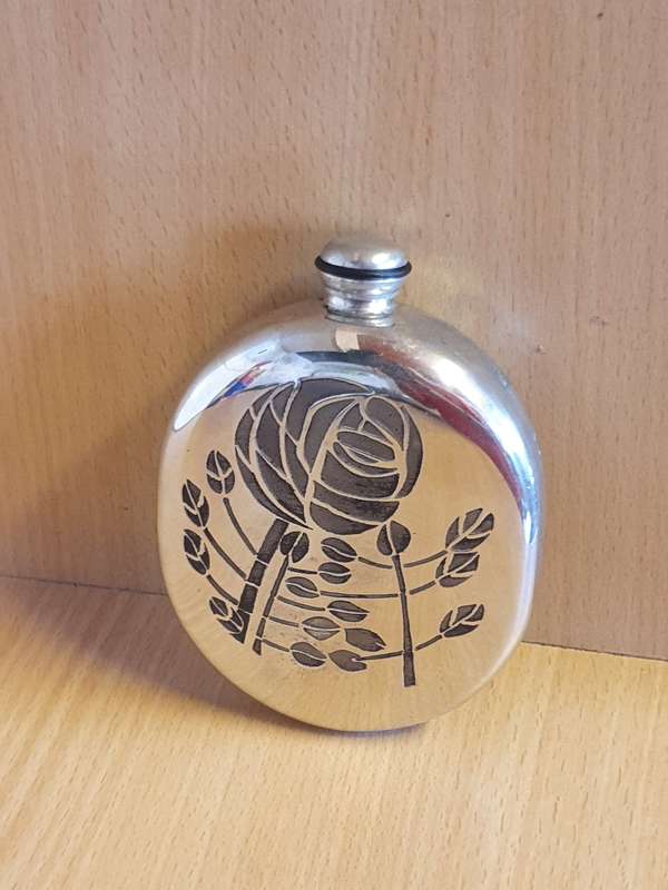 Charles Rennie Macintosh Pewter Hip Flask