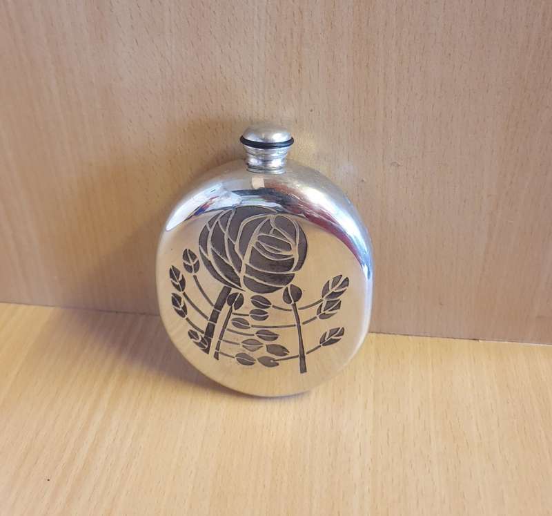 Charles Rennie Macintosh Pewter Hip Flask