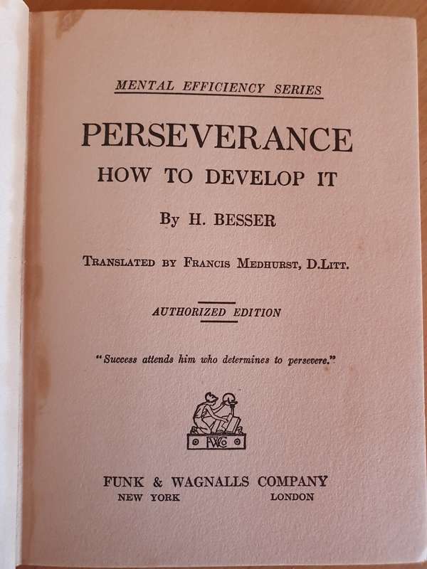 Perserverance How to Develop it by H. Besser