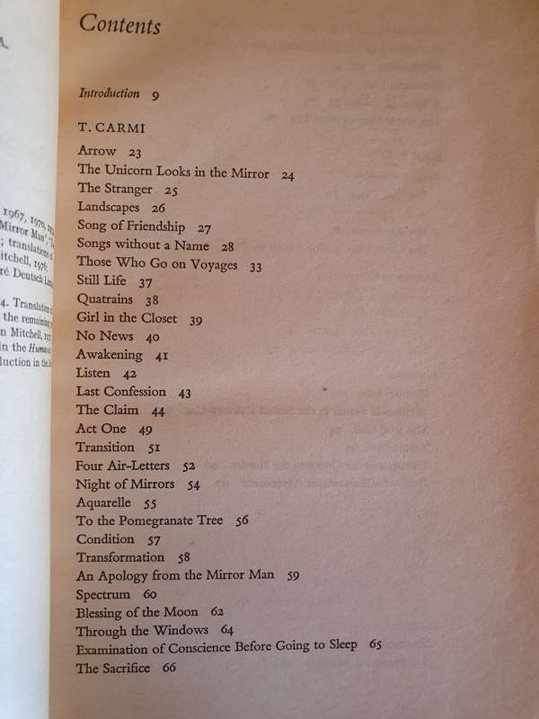 T. Carmi and Dan Pagis Selected Poems Translated by Stephen Mitchell (Paperback)