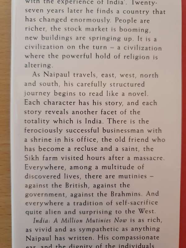 India - A Million Mutinies Now: V.S. Naipaul (Hardcover)