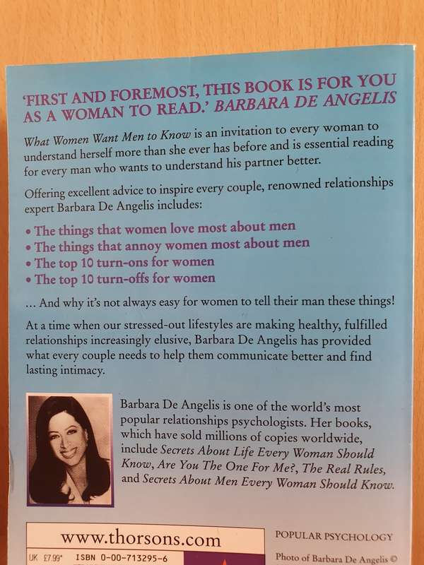 What Women Want Men to Know: Barbara De Angelis (Paperback)