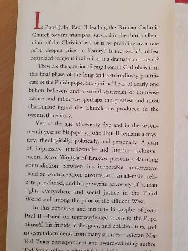 Pope John Paul II - The Biography - Tad Szulc (Hardcover)