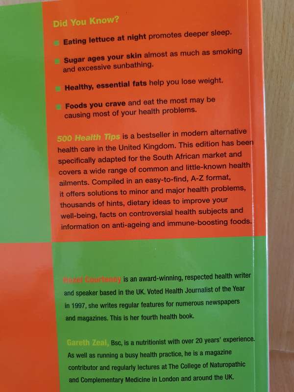 500 Health Tips (An A-Z of Alternative Health Hints to Help More than 200 Conditions:Hazel Courtenay