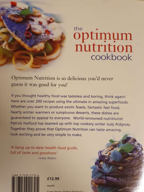 The Optimum Nutrition Cookbook: Patrick Holford, Judy Ridgway (Paperback)