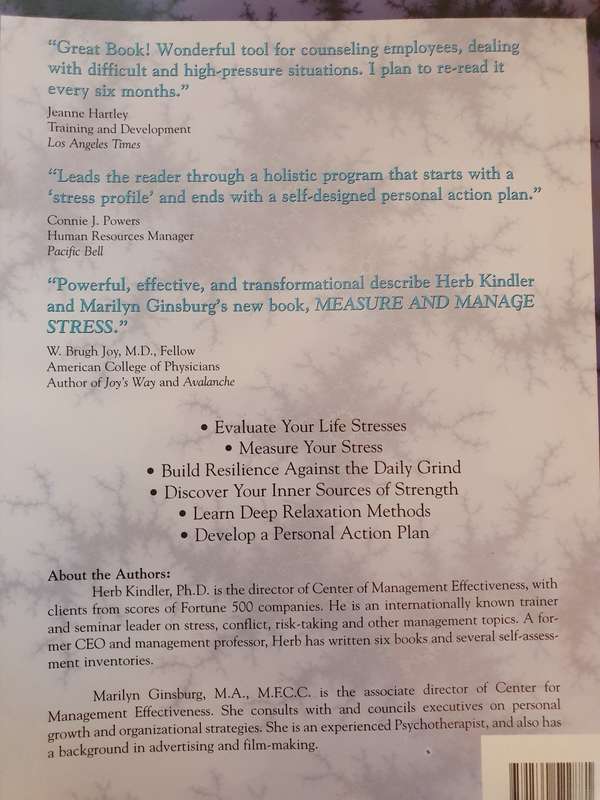 Measure & Manage Stress: Herbert S Kindler, Marilyn Ginsburg (Paperback)