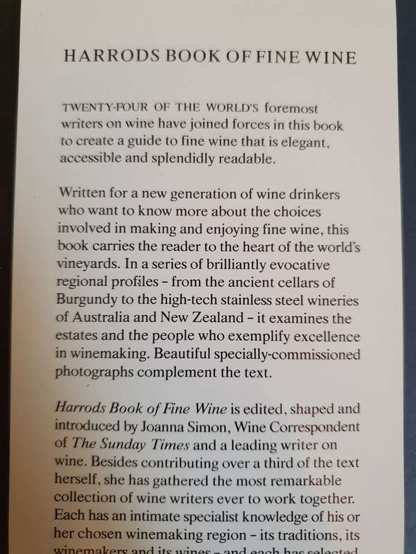 Harrods Book of Fine Wine Edited by Joanna Simon (Hardcover)