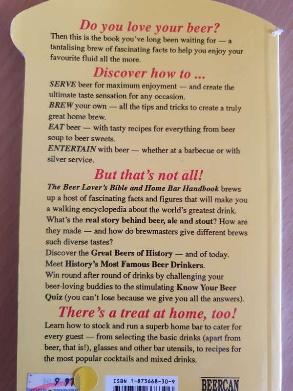 The Beer Lover`s Bible Homebar Handbook by Nic van Oudshoorn (Paperback)