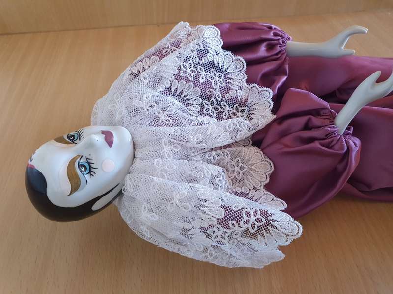 Vintage Porcelain Harlequin Doll