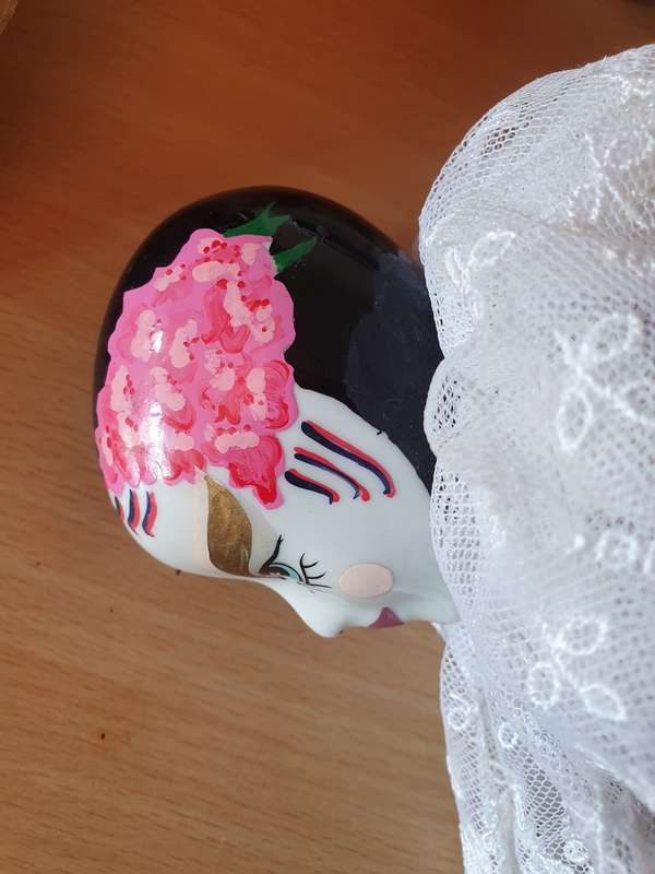 Vintage Porcelain Harlequin Doll