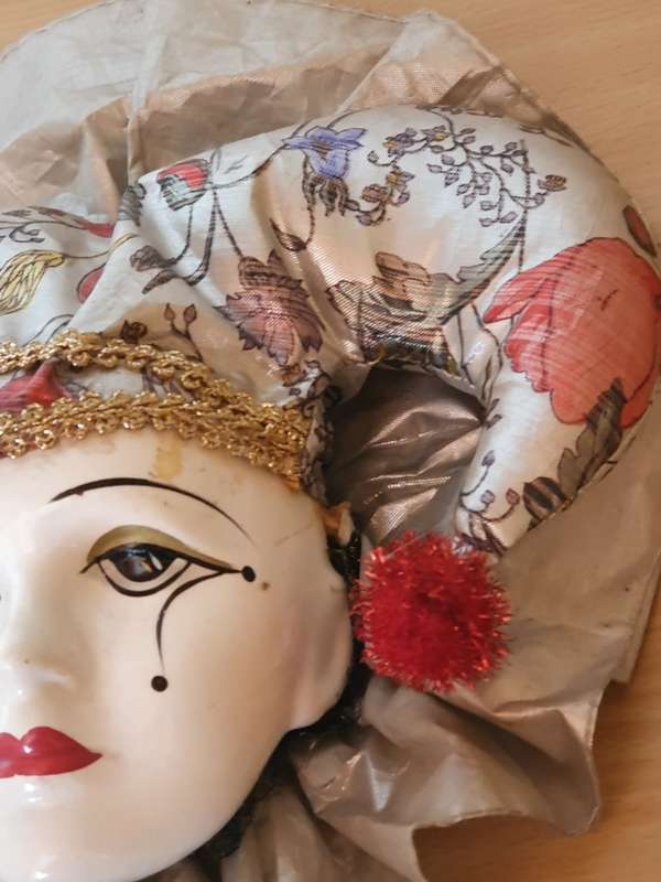 Vintage Porcelain Harlequin Face Wall Decor