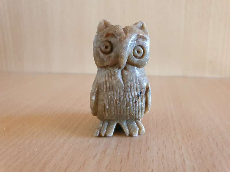 Miniature Stoneware Owl Figurine - 5cm x 3cm