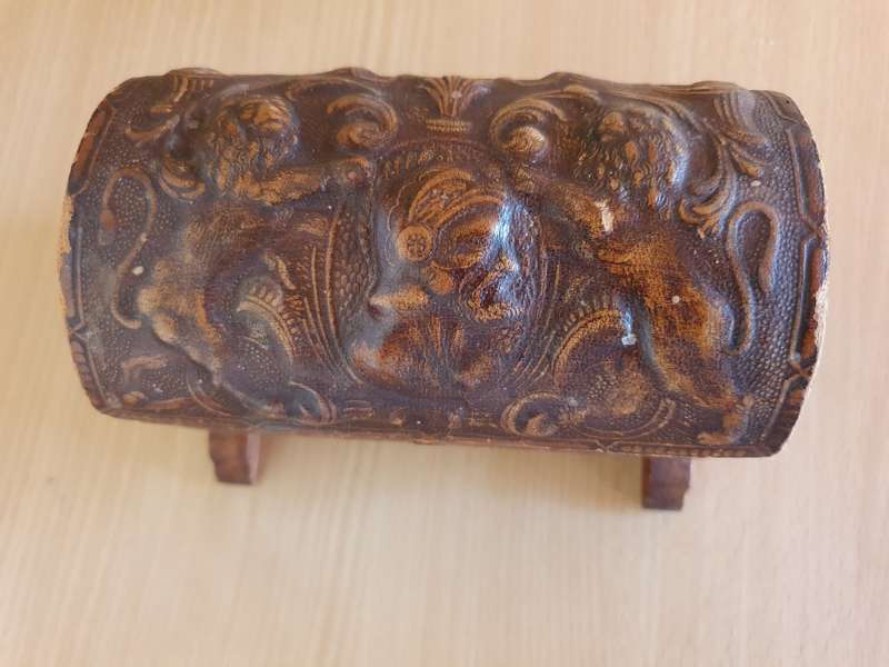 Vintage Genuine Leather Jewelry Box - Made in Spain