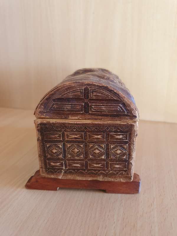 Vintage Genuine Leather Jewelry Box - Made in Spain
