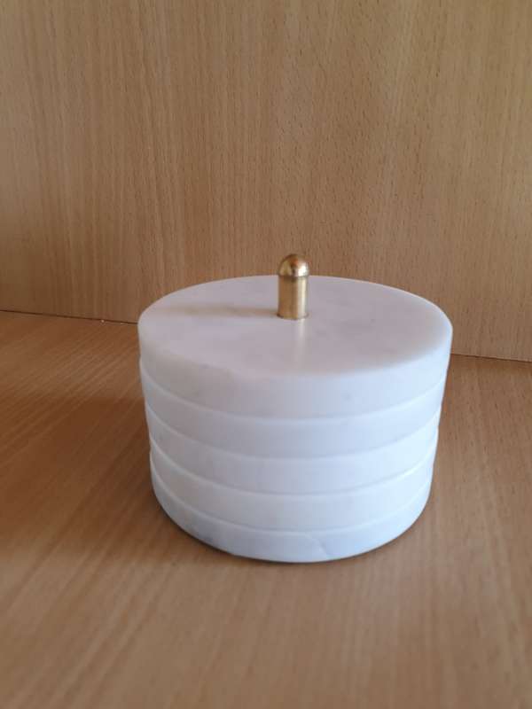 Set of 5 Round Marble Coasters