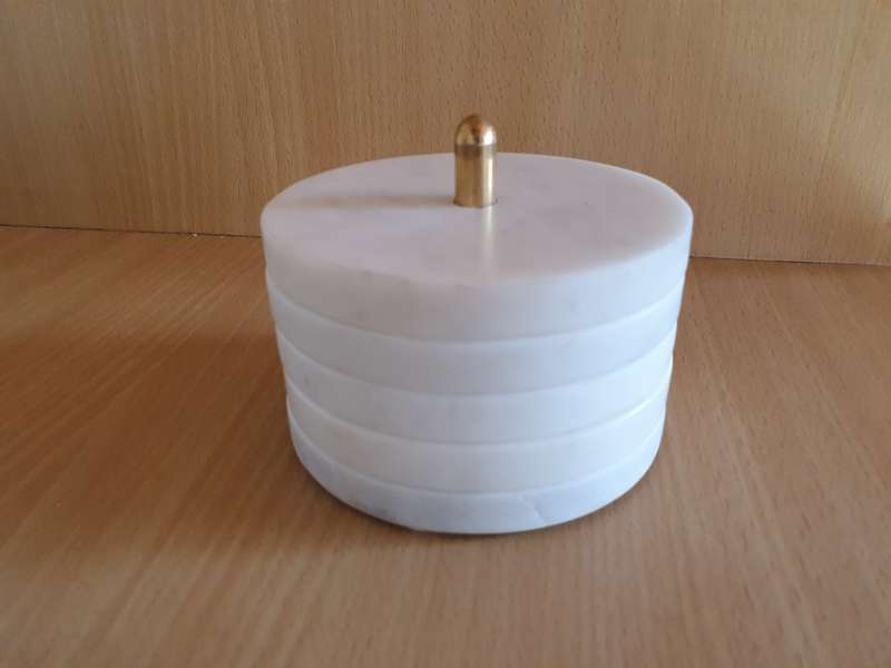 Set of 5 Round Marble Coasters