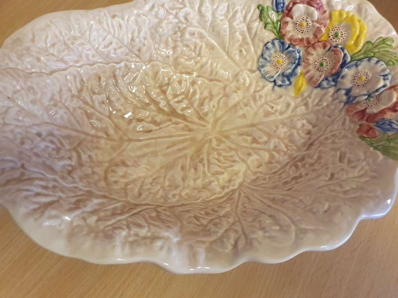 Pretty Floral Ceramic Footed Dish (32cm x 24cm height 10cm)