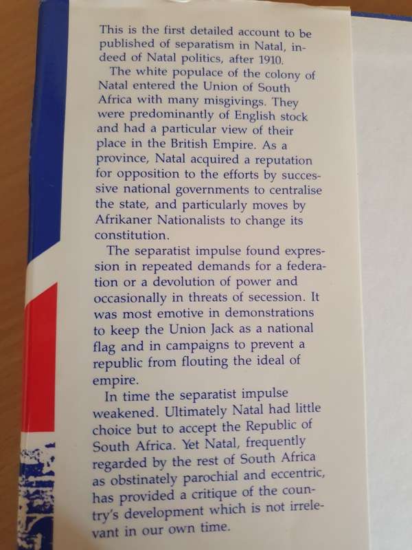 Natalians First - Separatism in South Africa 1909-1961: P.S. Thompson (Hardcover)