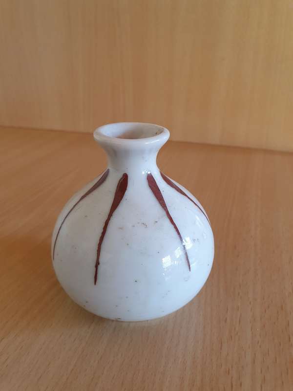 Small Two Tone Ceramic Vase - height 9cm width 10cm