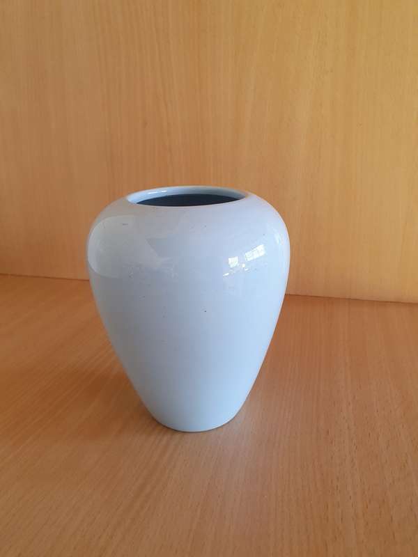 Blue Ceramic Vase - height 14cm width 13cm