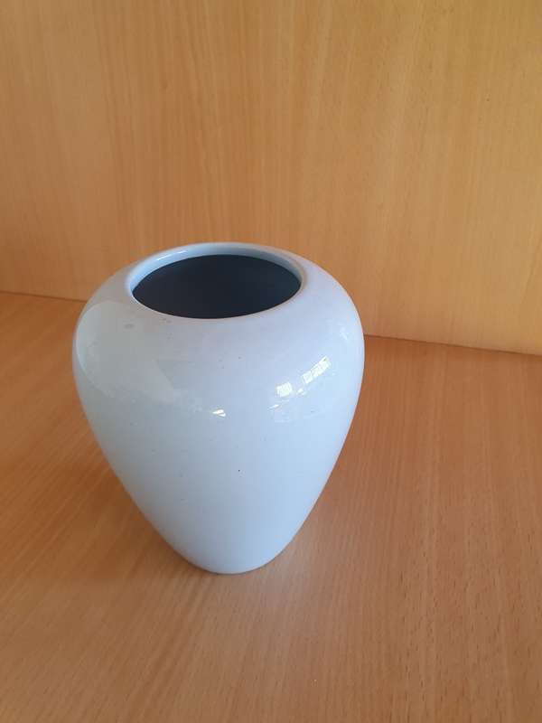 Blue Ceramic Vase - height 14cm width 13cm