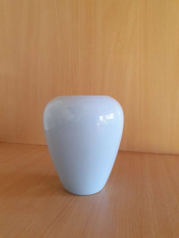Blue Ceramic Vase - height 14cm width 13cm