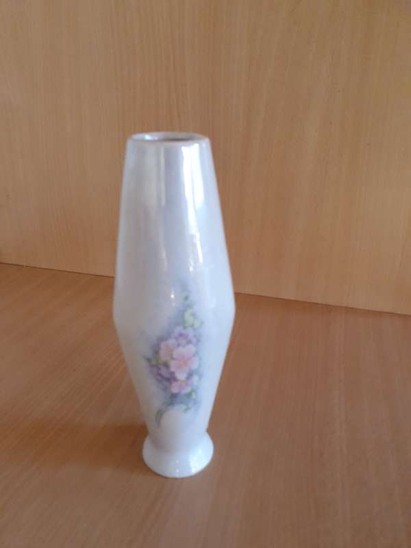 Floral Ceramic Vase - height 19cm width 9cm