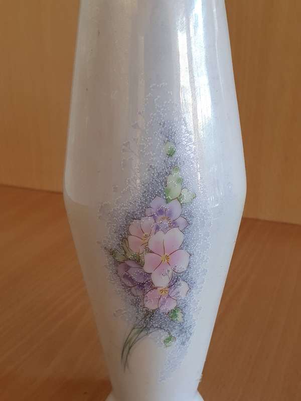 Floral Ceramic Vase - height 19cm width 9cm