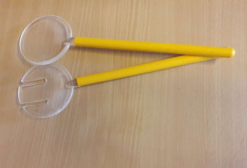Set of Clear & Yellow Acrylic Salad Servers