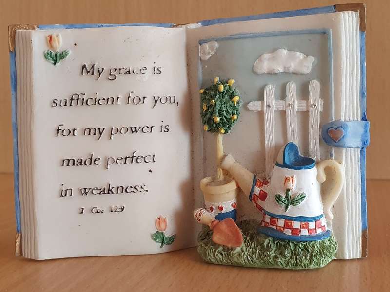 `My Grace is Sufficient For You`... - Small CeramicnBook Display Ornament (11cm x 8cm)