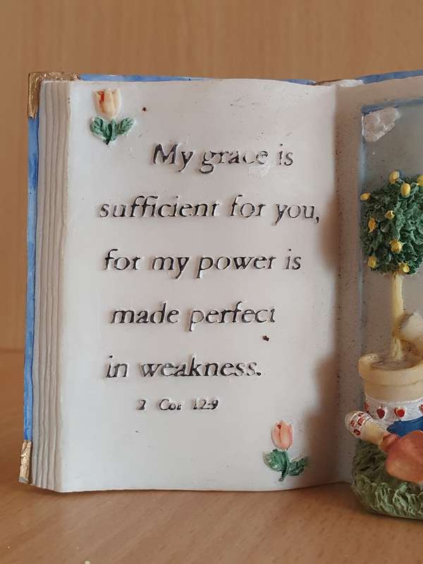 `My Grace is Sufficient For You`... - Small CeramicnBook Display Ornament (11cm x 8cm)