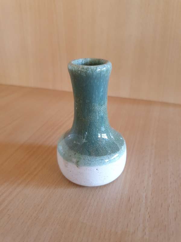 Small Two Tone Ceramic Vase - height 9cm width 6cm