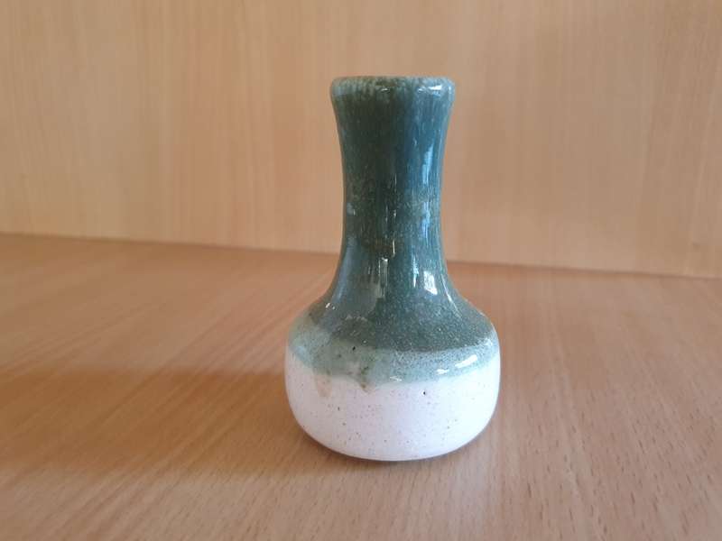 Small Two Tone Ceramic Vase - height 9cm width 6cm