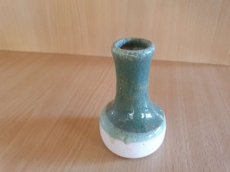 Small Two Tone Ceramic Vase - height 9cm width 6cm