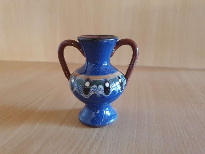 Miniature Ceramic Vase - height 7cm width 6cm