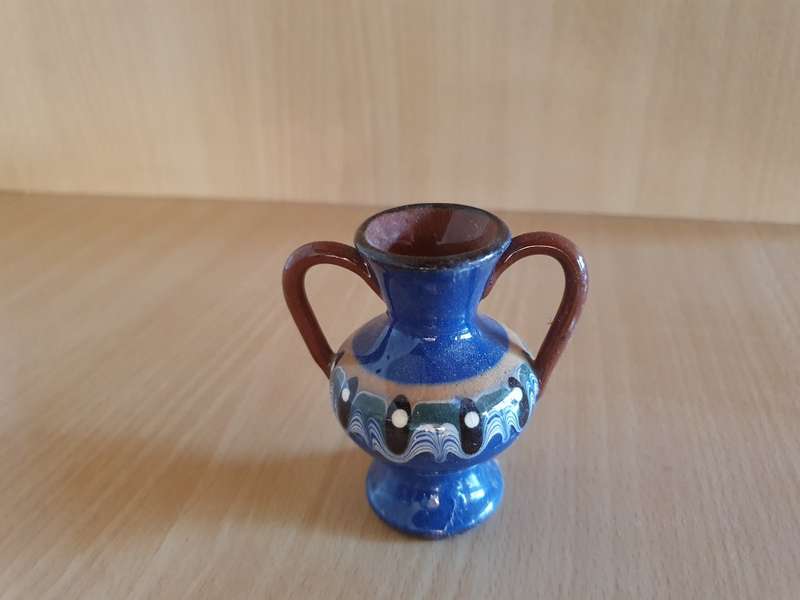 Miniature Ceramic Vase - height 7cm width 6cm