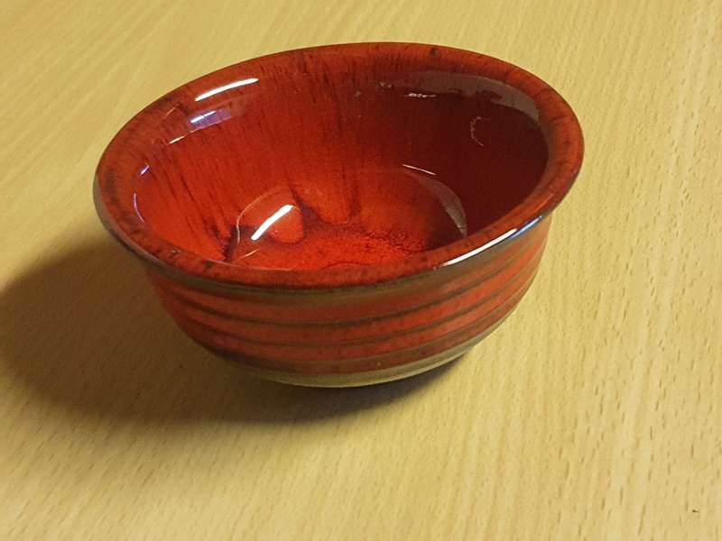 Small Round Red Ceramic Bowl