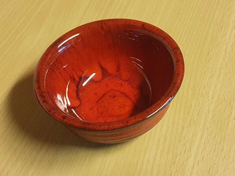 Small Round Red Ceramic Bowl