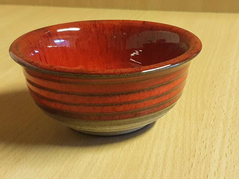 Small Round Red Ceramic Bowl