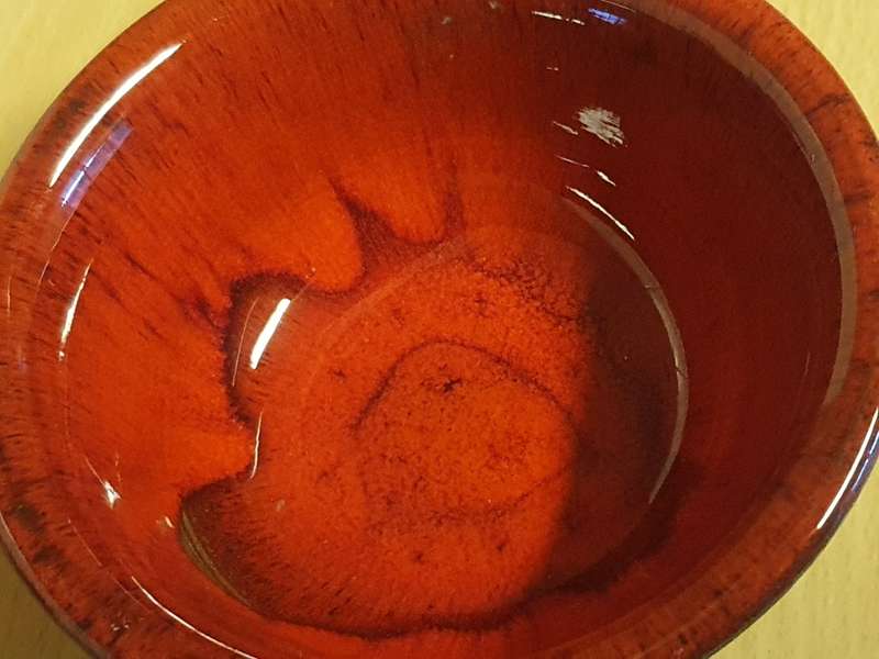 Small Round Red Ceramic Bowl