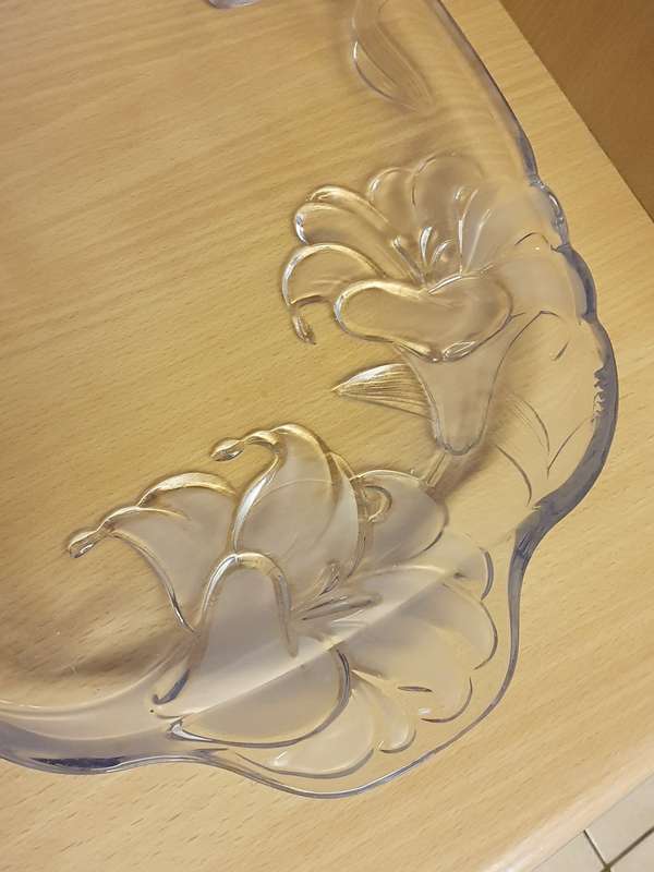 Vintage Glass Platter (39cm x 26cm)