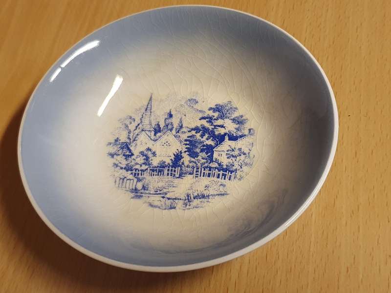 Round Vintage Continental China Bowl - width 14cm height 3cm