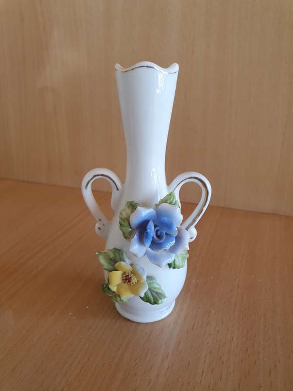 Small Floral Ceramic Vase - height 13cm width 6cm