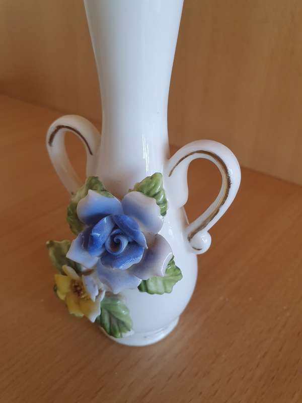 Small Floral Ceramic Vase - height 13cm width 6cm