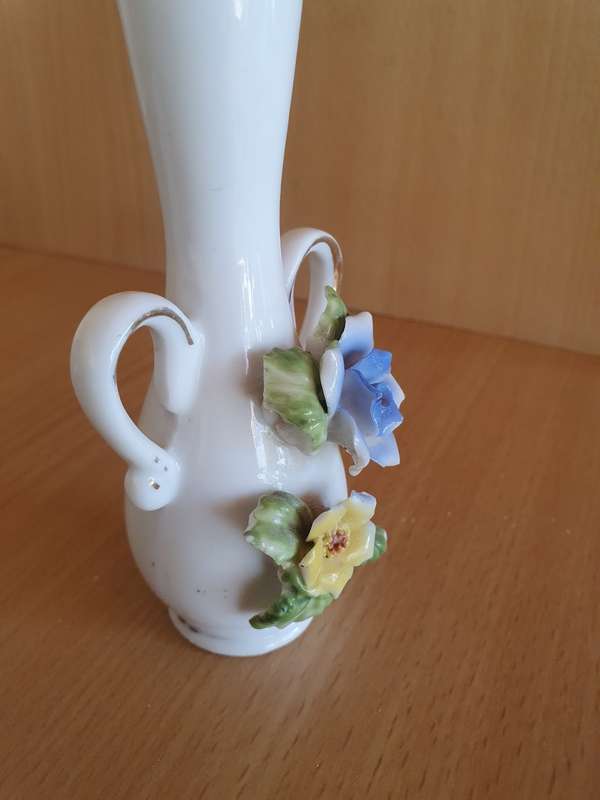 Small Floral Ceramic Vase - height 13cm width 6cm