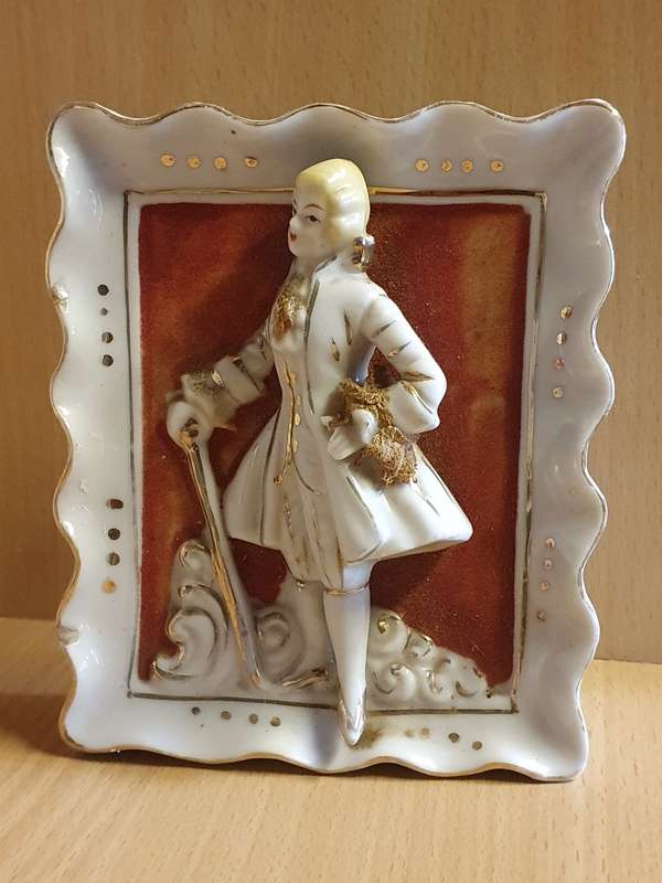 Vintage French Male Figurine Display - 15cm x 12cm