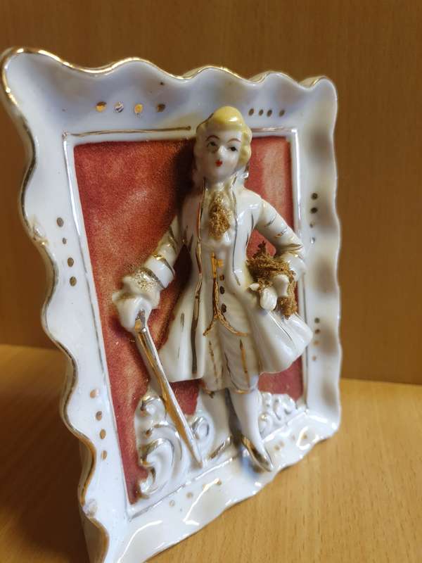 Vintage French Male Figurine Display - 15cm x 12cm