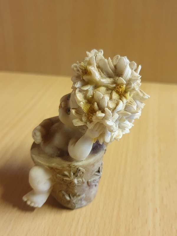 Small Baby in a Plant Pot Figurine - height 8cm width 5cm